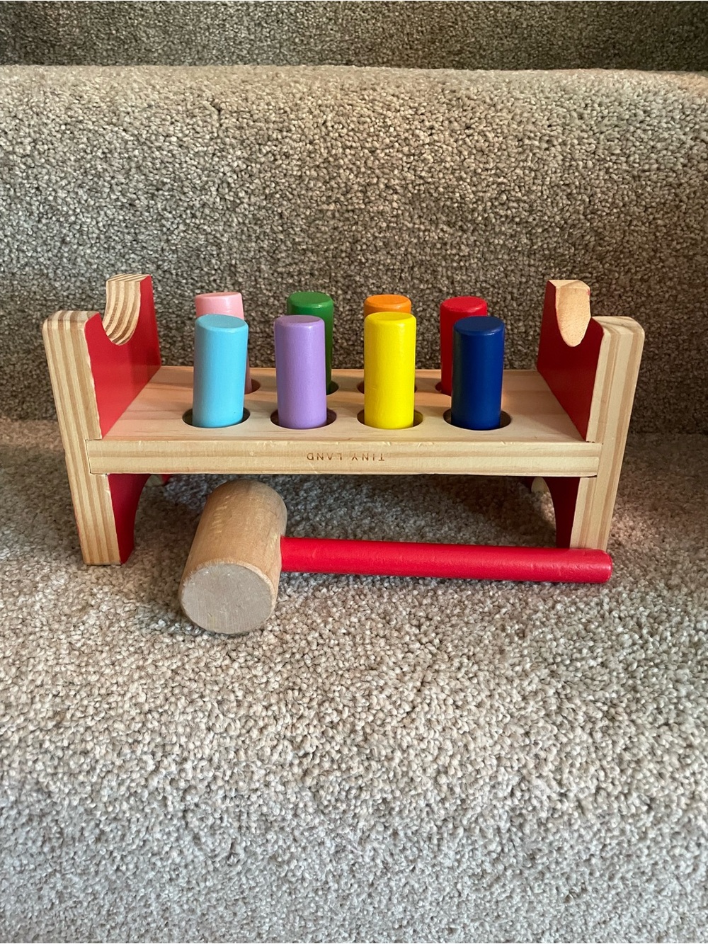 Wooden Hammer Bench with Multicolor Pegs - Kids Toy